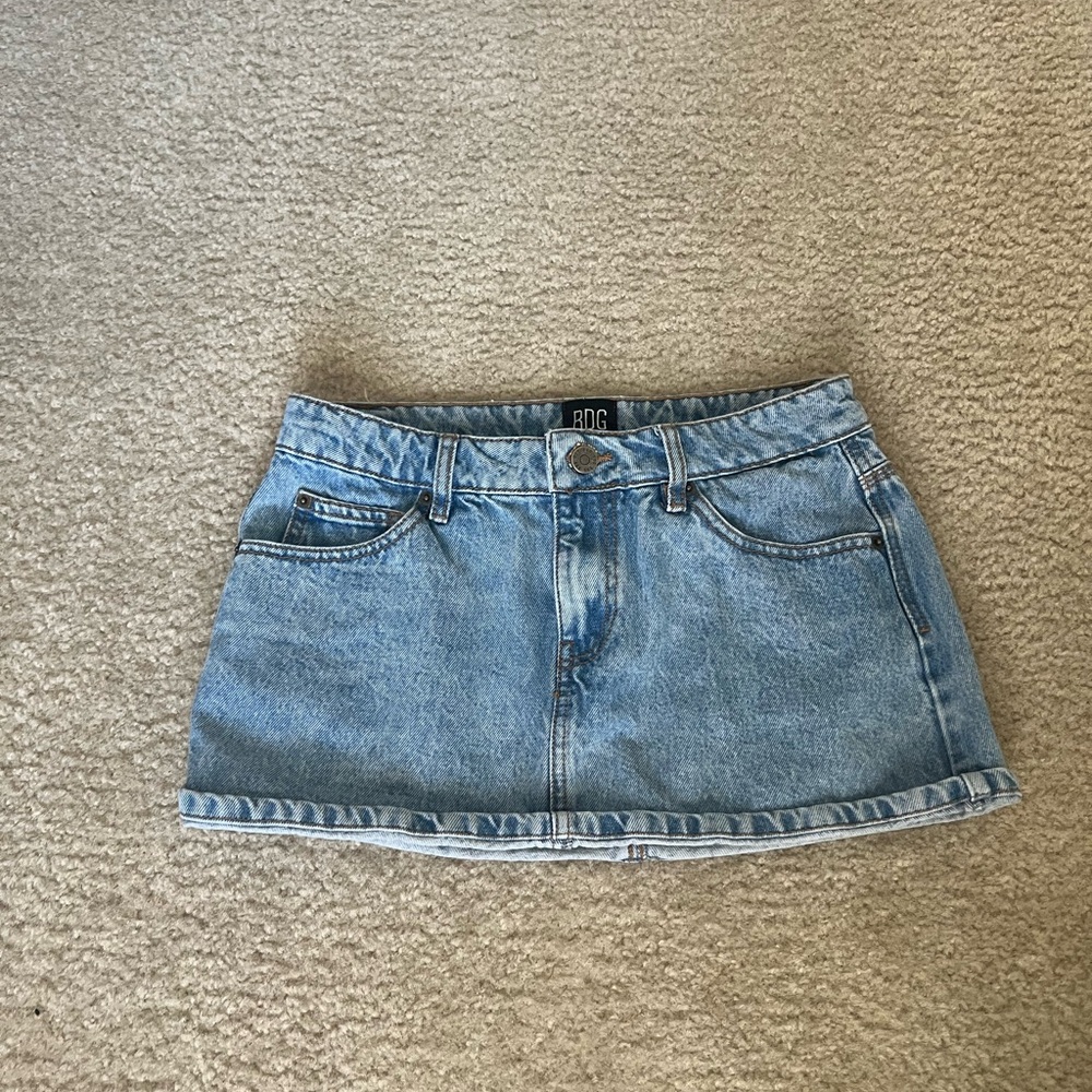 BDG Light Blue Denim Mini Skirt